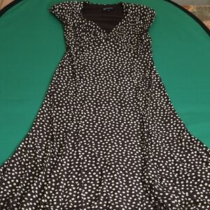 Jones New York Brown and White Polka Dot Maxi Dress